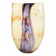 Colorful oblong Murano glass vase